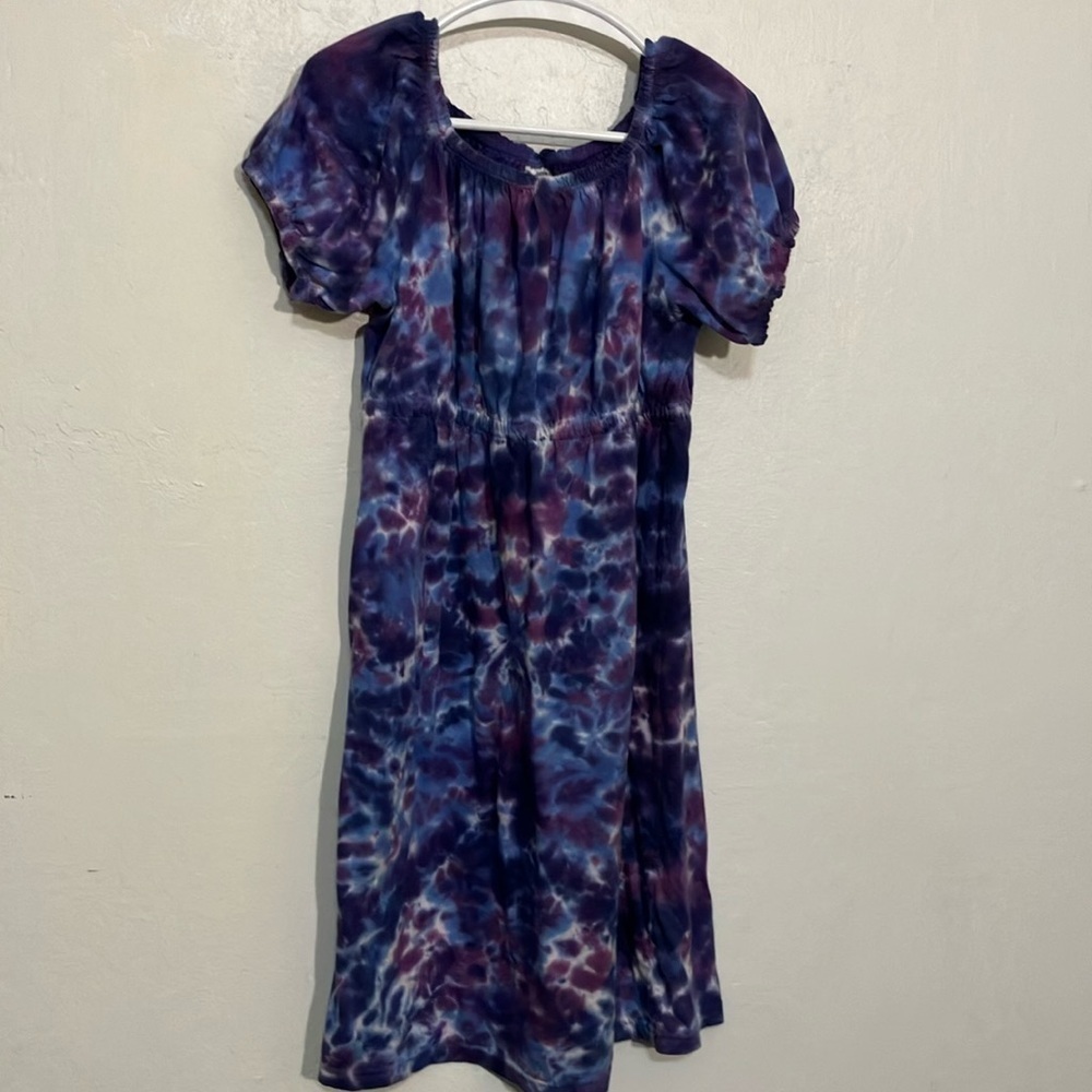 🌈 Dharma trading girls size 10 purple tie dyed peasant dress